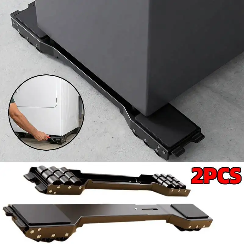 

Комплект из 2 многоразовых подставок-тележек для бытовой техники и мебели с колесами, регулируемая по высоте (21-28 дюймов) подвижная платформа для холодильников и посудомоечных машин