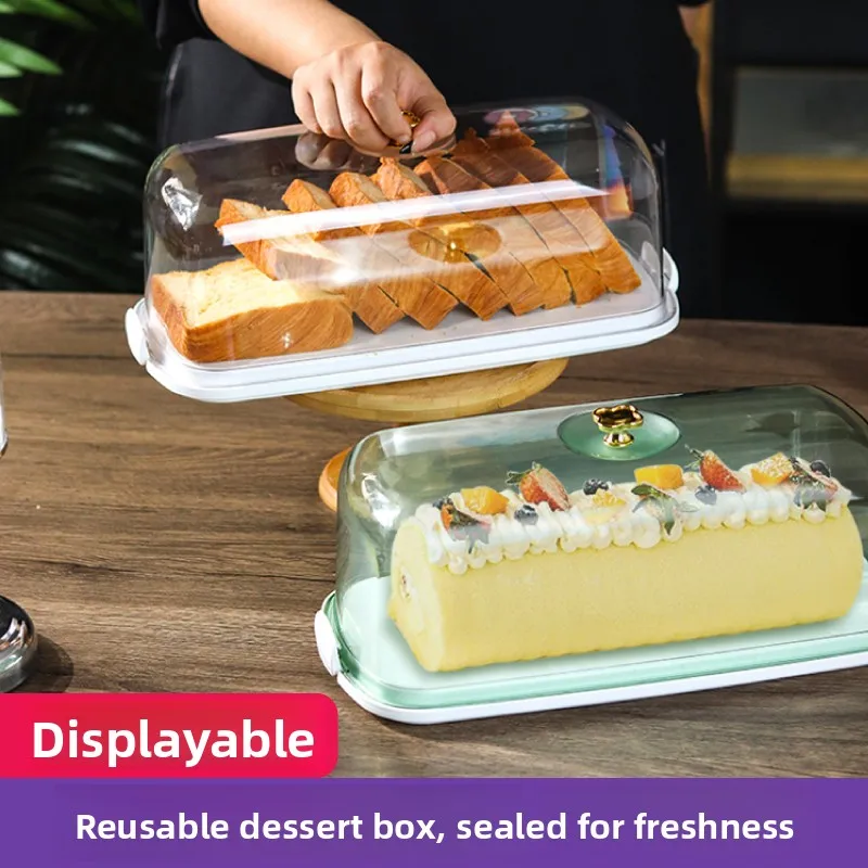 Reusable Cake Roll Toast Bread Storage Packaging Box Freshness Preservation Container Block Packing Kitchen Cooking Utensil