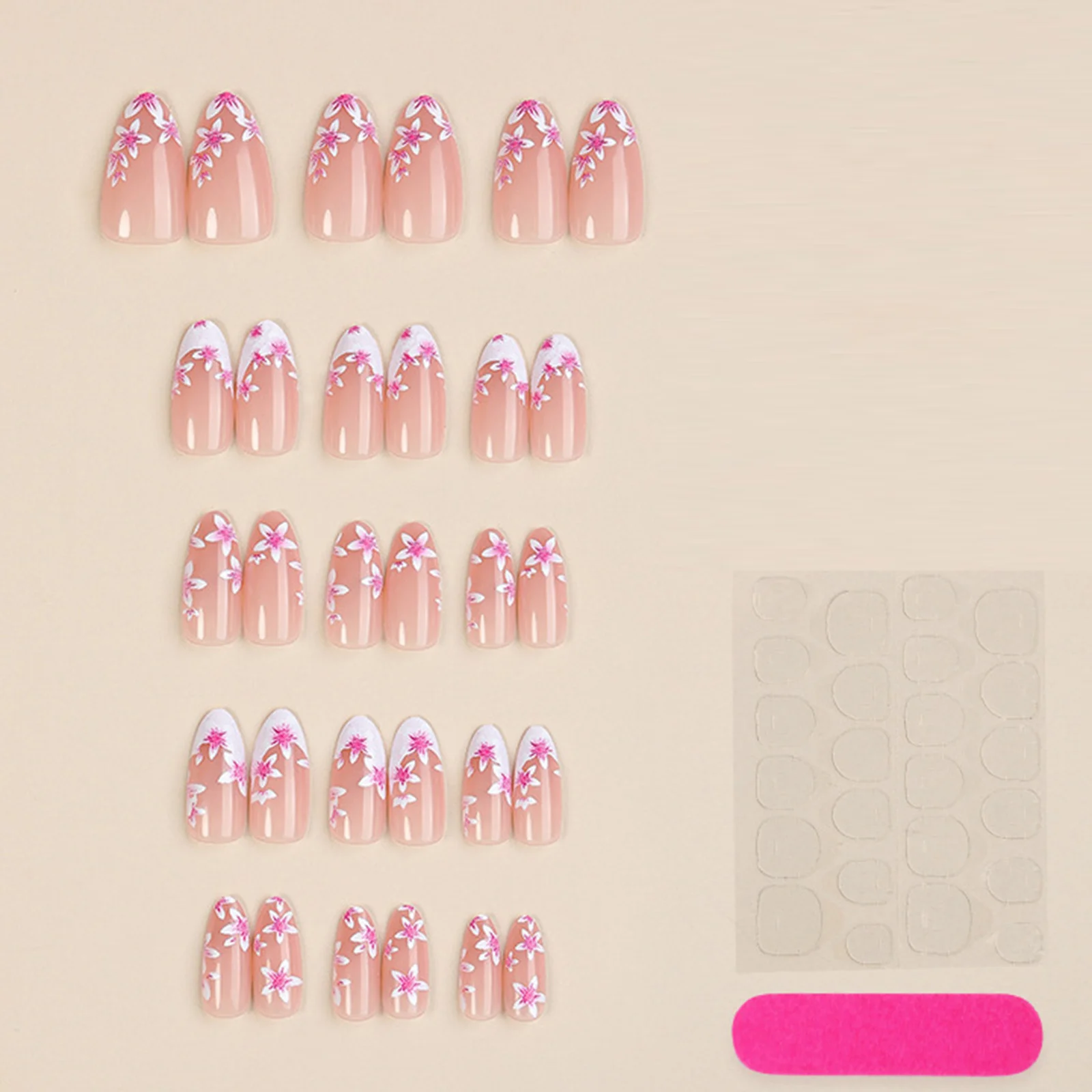 30pcs Press On Nails Sakura Gr - Nail Art Press On recension och pris