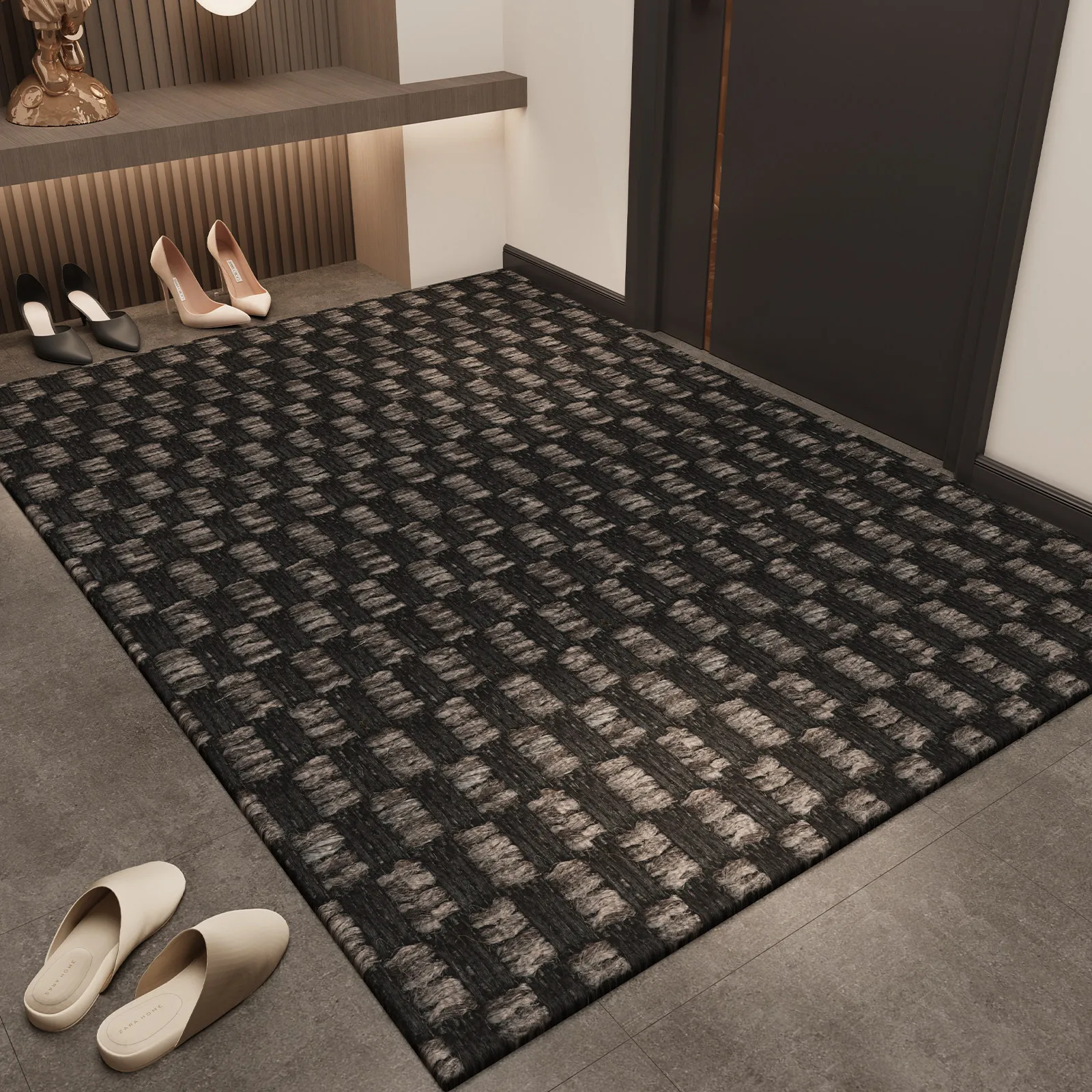 Luxury Dirt-resistant Anti-slip Entryway Circle Plush Floor Mat Soft Doormat Entrance Foot Pad For Living Room Home