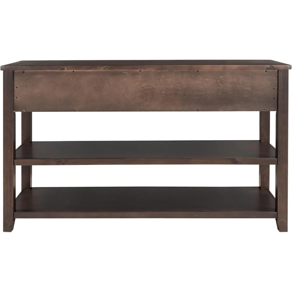 أثاث غرفة المعيشة/طاولة وحدة التحكم في المدخل مع 3 أدراج وأرفف مفتوحة، وطاولة طويلة لأريكة البهو، وأدوات وزن 220 رطل.