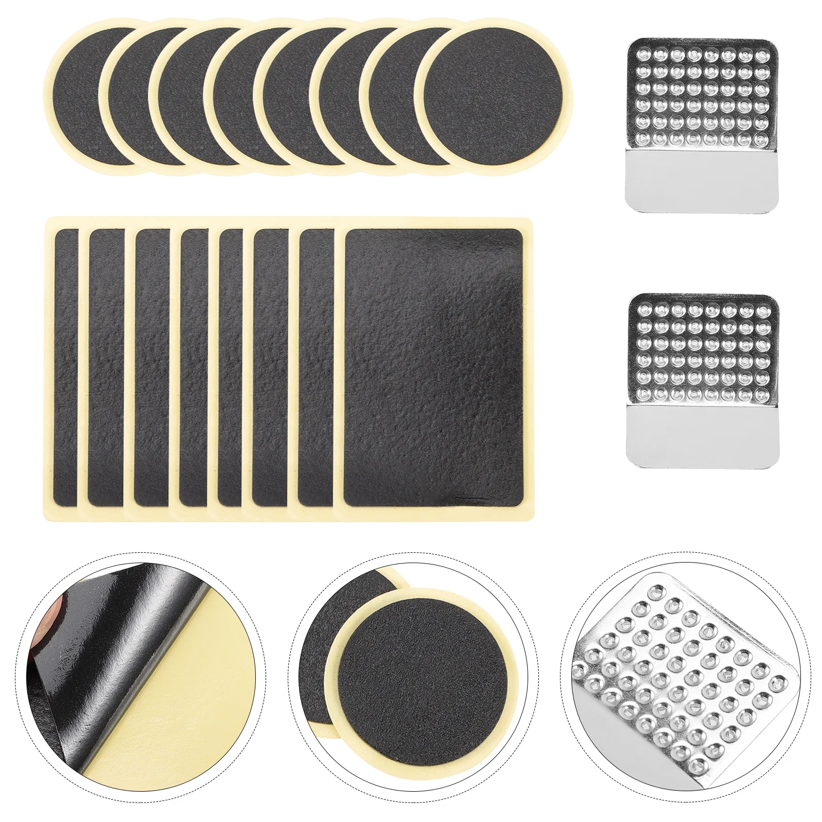 1 مجموعة الدراجة رقعة إصلاح الإطارات كيت قوية لمط قبل شريطية بقع معدنية عرموش لجميع أنابيب الدراجة القياسية إصلاح سريع كفاءة