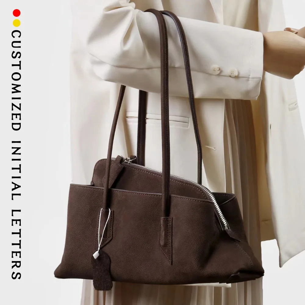 

Trendy Distressed Suede Slanted Tote Purse Crinkled Cowhide Underarm Bag Ladies Shoulder Handbag Women's shoulder bag totes bags