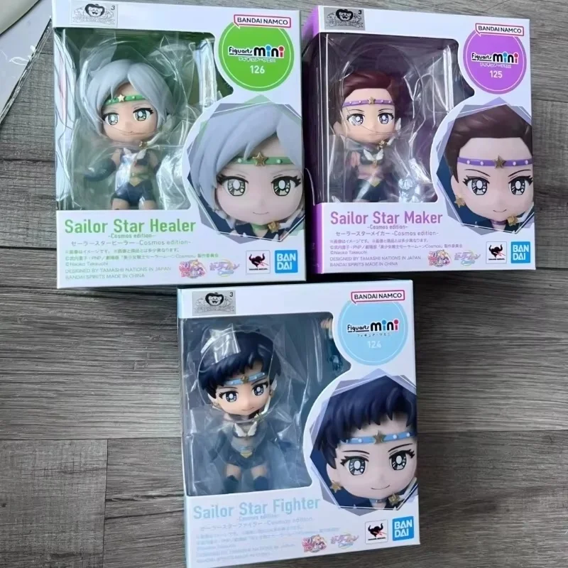 Figura Original Bandai Figuarts Sailor Moon Mini Sailor Star Healer Seiya Kou colección de Anime de acción estatua de Pvc juguetes para niñas regalos