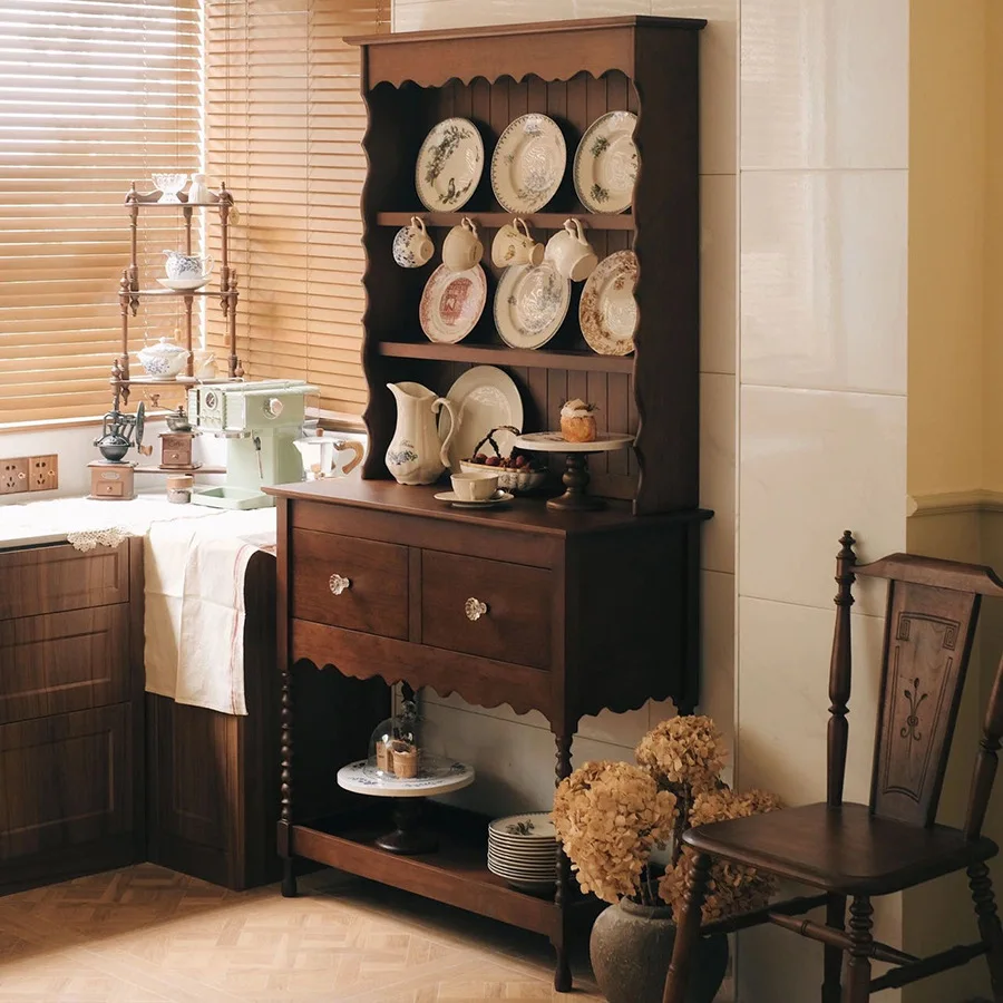 French solid wood walnut medium and ancient style can be split into side cabinets for home use