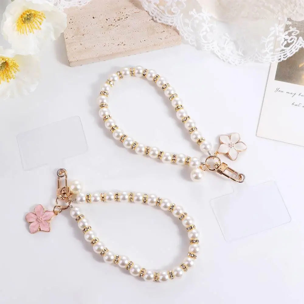 

Ремешок-браслет для телефона с жемчугом, съемный шнурок, подвеска для телефона, защита от потери, ремешок на запястье, ювелирное украшение, подарок