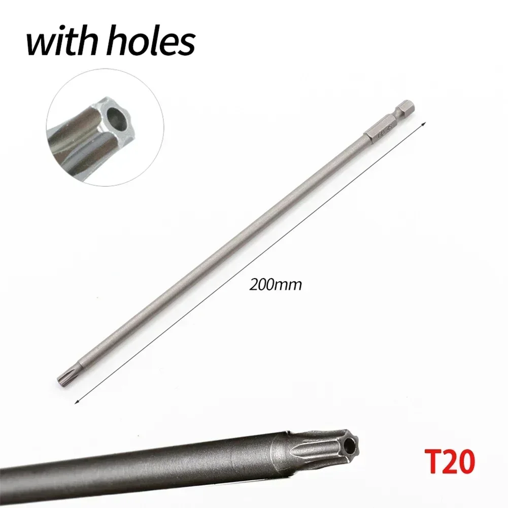 20cm bardzo długi wkrętak Torx magnetyczny zabezpieczenie zabezpieczenie przed manipulacją gwiazda wiertarka elektryczna chwyt sześciokątny T8 T15 T20 T25 T27 T30 T40