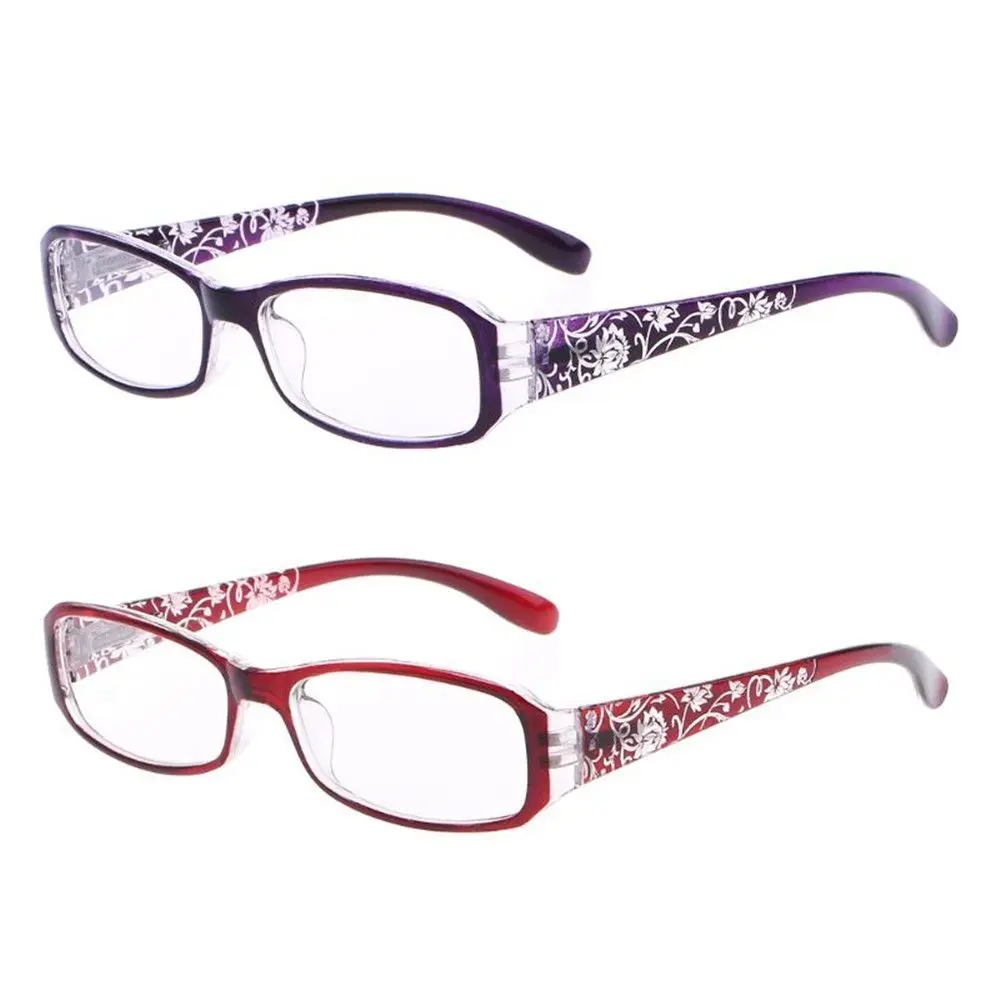 Lunettes de lecture pour femmes, ultra légères, en résine, avec charnières à ressort, imprimé floral, soins de la vue, +1.00~+4.0 dioptries