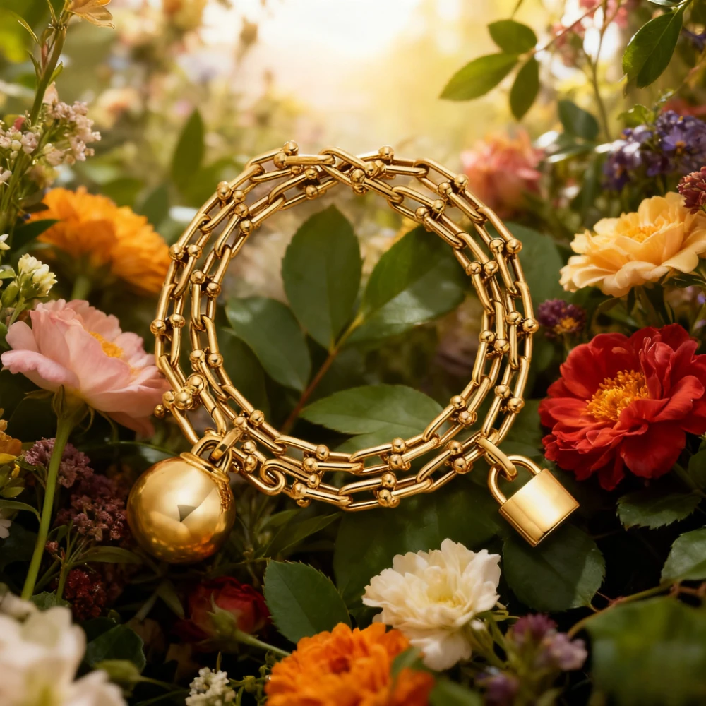 

Fashion Jewelry Horseshoe Buckle Lock Ball Bracelet Personalized Charm Style Jewelry Anniversary Wedding Exaggerated Luxury Gift