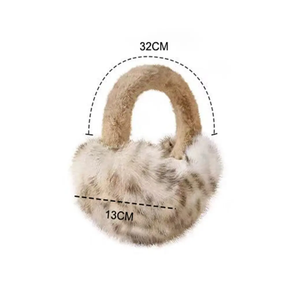 冬暖かい折りたたみ式イヤーマフヒョウ柄厚みのあるソフトイヤーフラップ防寒不凍液フェイクファーイヤーマフ