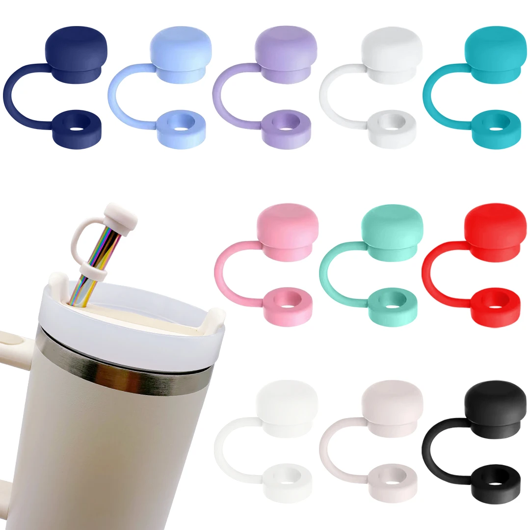 Straw Covers Cap Reusable Silicone Straw Toppers For Stanley Cup Leak-Proof Dust Proof Straws Cover Tumbler Accessories