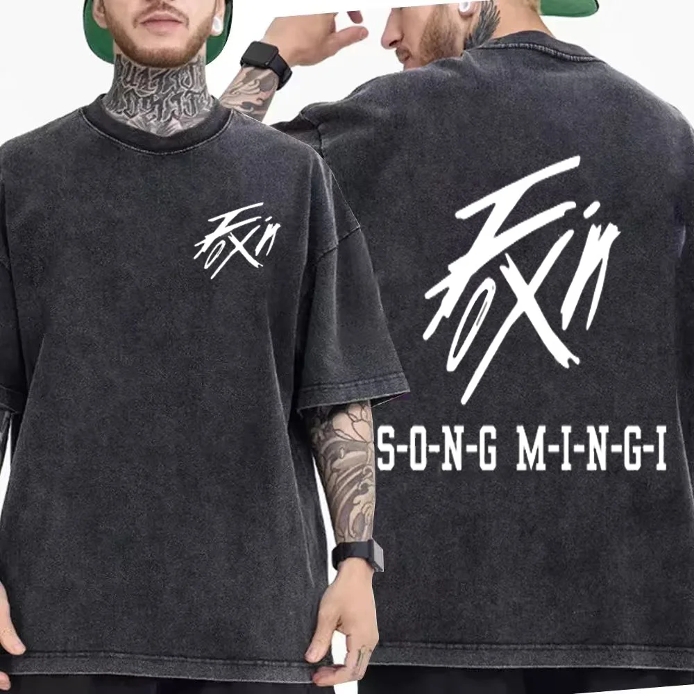 

Милая летняя мировая футболка Ateez 2025 in Your Fantasy, винтажная стираная футболка из 100% чистого хлопка с принтом, корейская мужская футболка Kpop с коротким рукавом