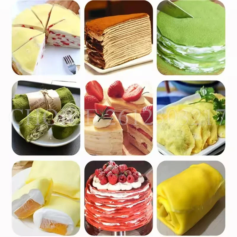 6/8 Inch Commercial Automatic Mini Mille Crepe Wrapper Cake Machine Mango Durian Thousand Layer Spring Roll Pancake Making Maker images - 6