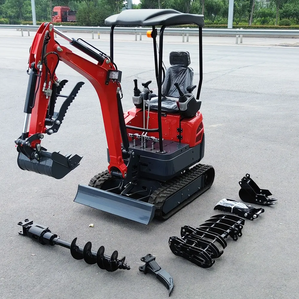 Customized Mini Excavator with Swing Boom and Expandable Track 0.8 1.5T Small Hydraulic Digger Micro Crawler Bagger for Sale