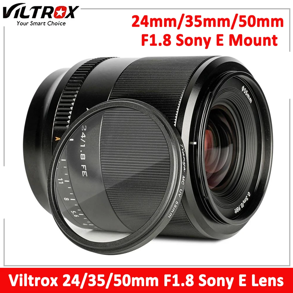 

Viltrox 24mm 35mm 50mm F1.8 Sony E Lens Large Aperture Auto Focus Full Frame Lense for Sony E Mount A6000 A6400 A7III