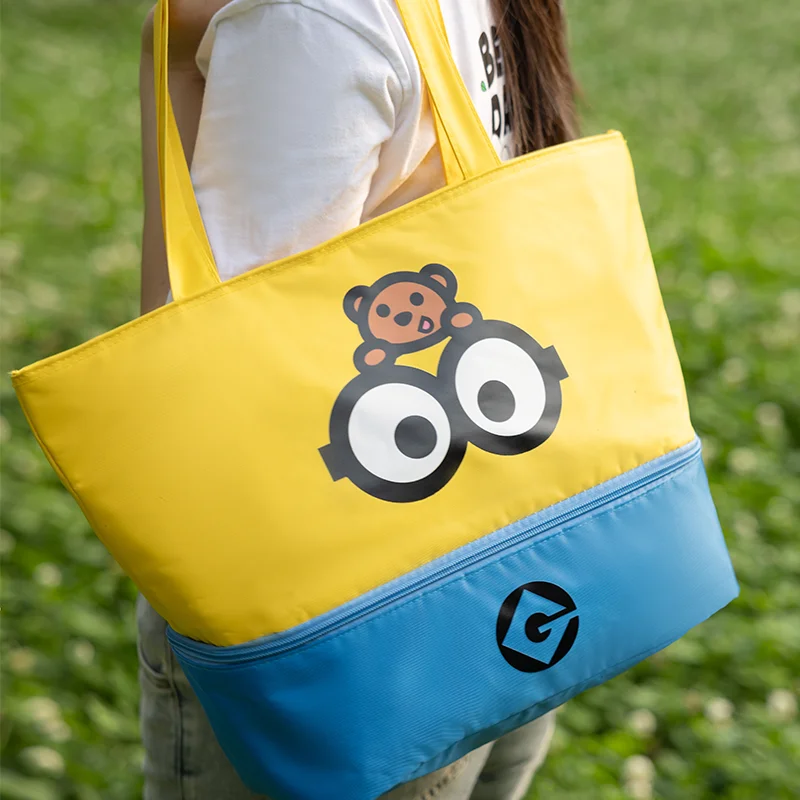 2024 New Minion Insulated Refrigerated Bag Portable Large Capacity Waterproof Oil Proof Thickbag Travel Picnic Bag Birthday Gift