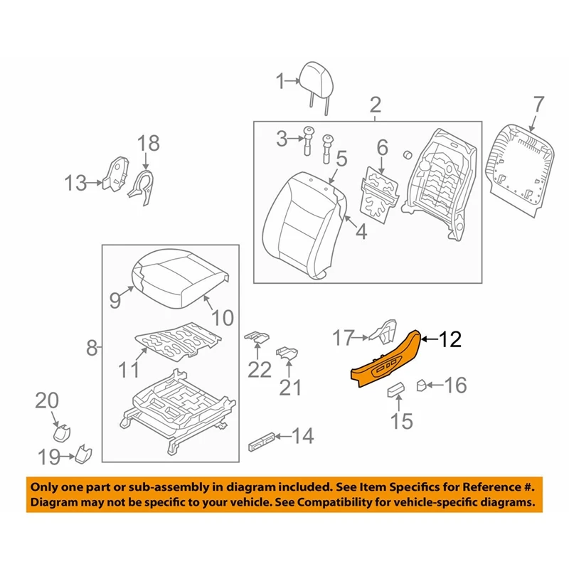 Left Front Seat Switch Outer Cover 88160-1U020VA For Kia Sorento 2010-2015 Seat Adjustment Switch Guard 881601U020VA Replacement