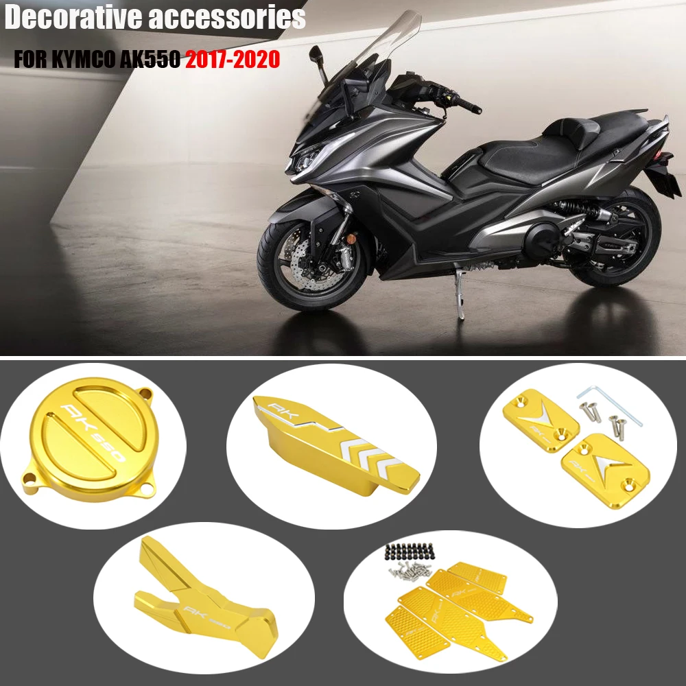 

NEW Motorcycle Accessories Decoration Drive Shaft and Rocker Arm Cover Footboard Kickstand For KYMCO AK550 AK 550 2017-2020 2019