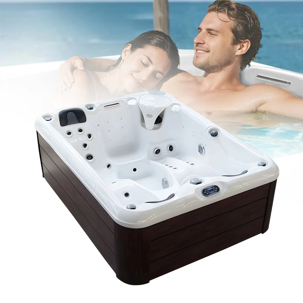 High Quality Spa Pool 5 Person Acrylic Bubble Massage Hot Tub Spa Outdoor With LED Light and Bluetooth Devices