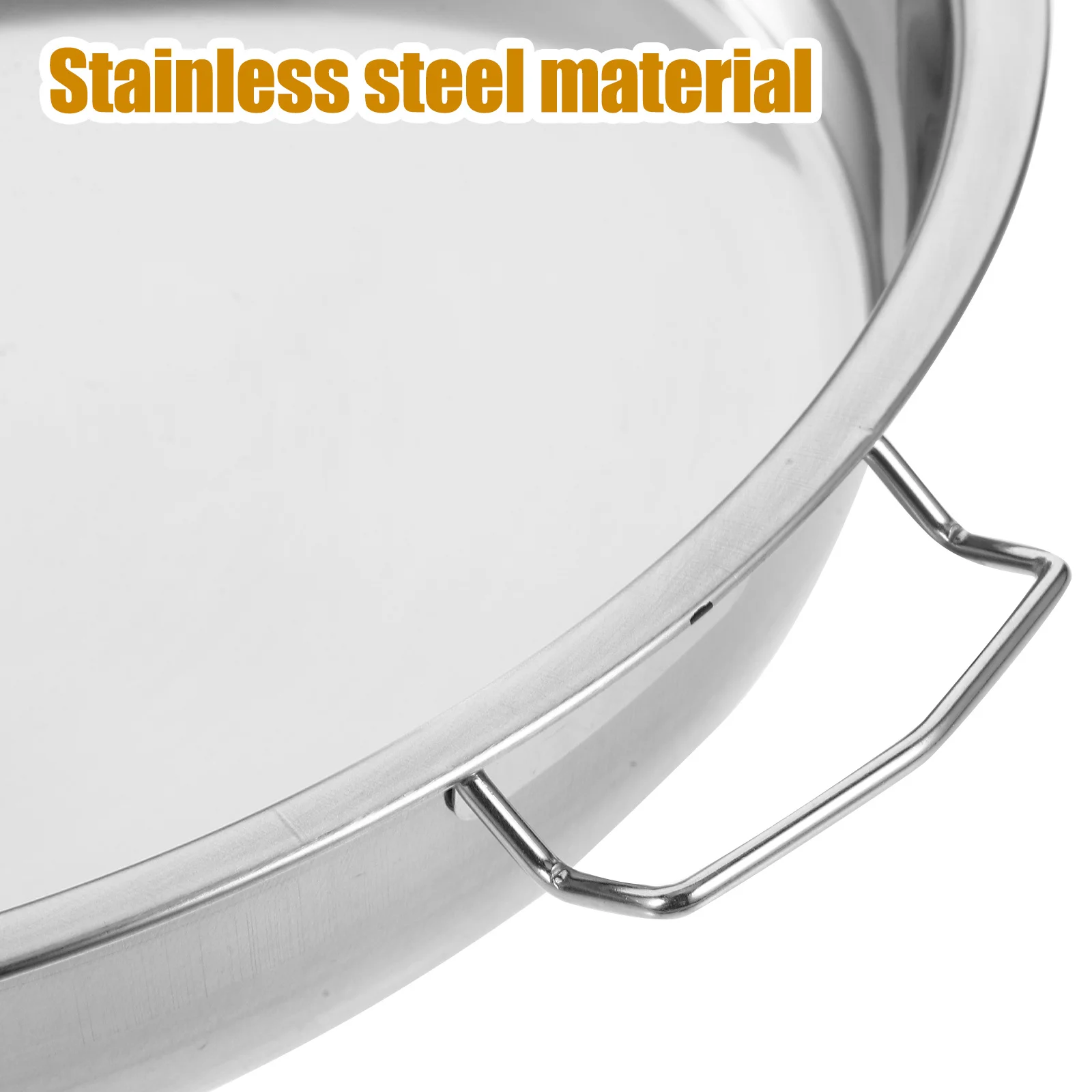 

30Cm Stainless Steel Cold Noodle Steaming Tray Versatile Serving Plate for Dinner Dessert Salad Fruit Portable Use