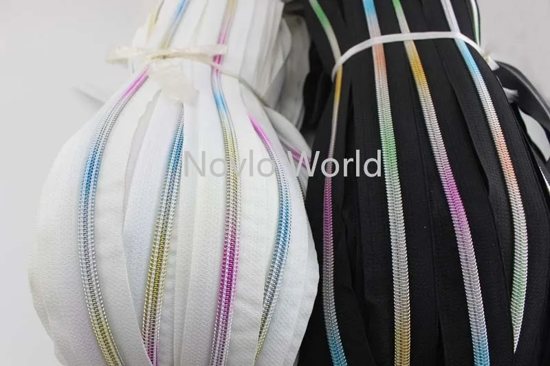 10 yards test 7 colors high-grade nylon zipper chain 5# nylon teeth colored teeth for clothes luggage bag accessories