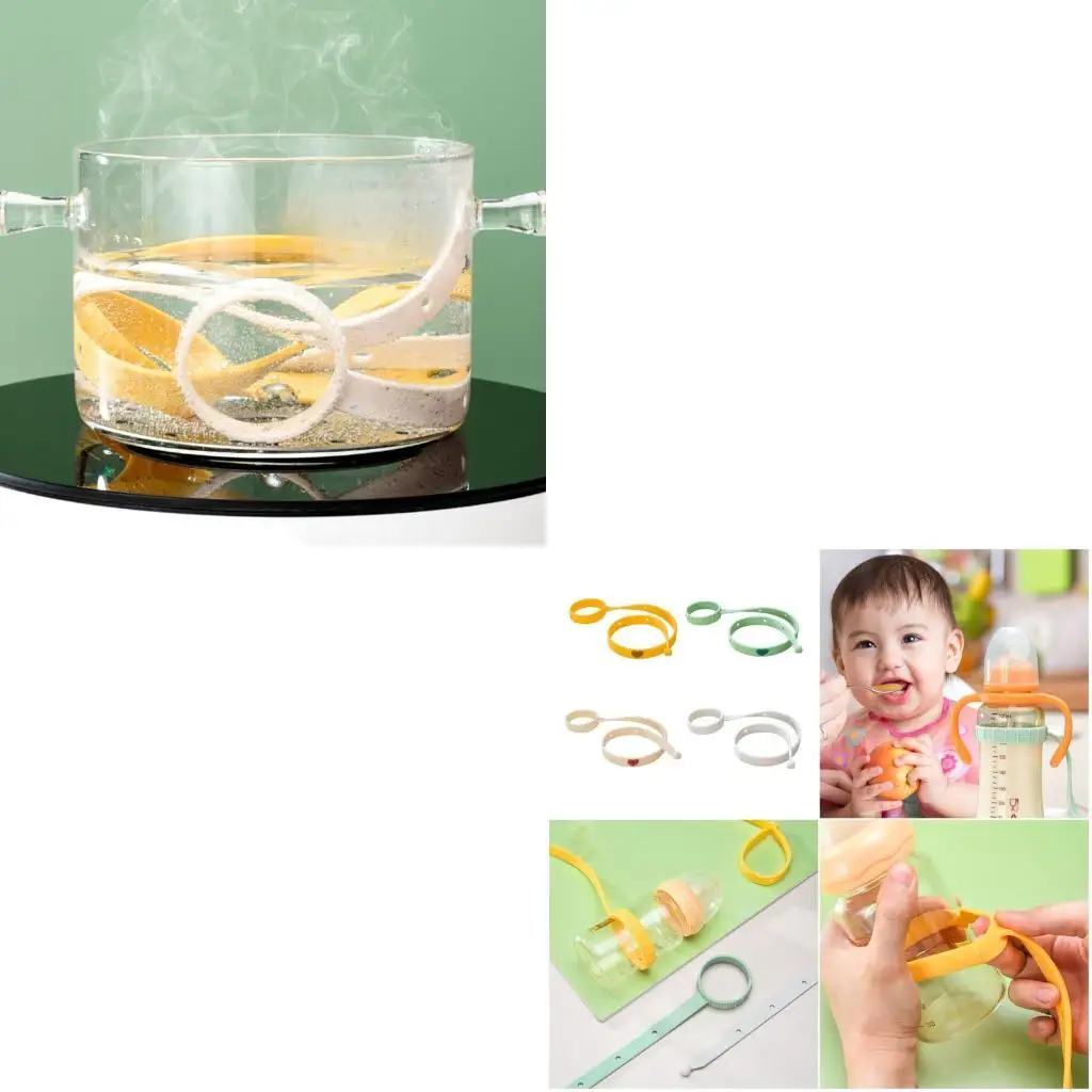 

Silicone Anti Loss Strap for Infant Bottles Cups Adjustable Safety Tether Holder Chain Feeding Essential 4XBC