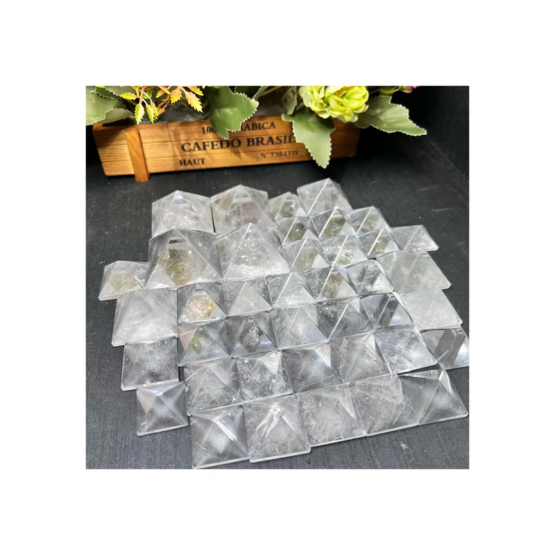 

Hot Sale High Quality Healing Stone Natural Crystal Clear Quartz Pyramid for Decoration