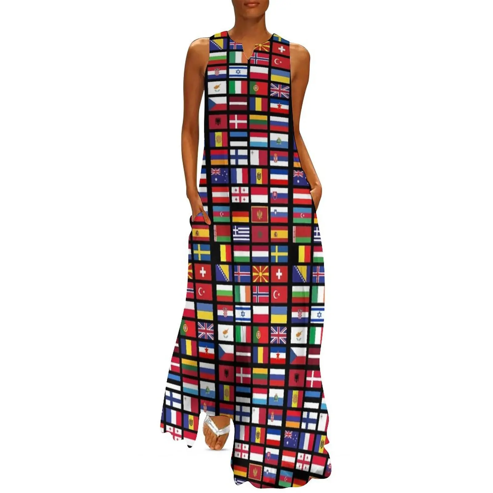 

Flags of Eurovision Long Dress clothing women summer 2024 woman dress elegant and pretty women"s dresses