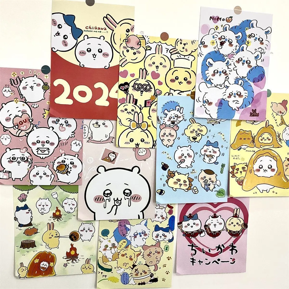 100 قطعة ملصقات تشيكاوا ملصقات جدار الكرتون Hachiware Usagi Momonga ورقة ملصق ملصقات غرفة نوم الاطفال جدار خلفية ديكور