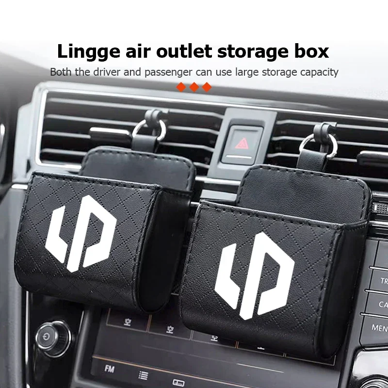

1Pc Car Air Vent Storage Box Leather Phone Holder Space Saving Organizer For Leapmotor B10 C10 C16 C11 C01 T03