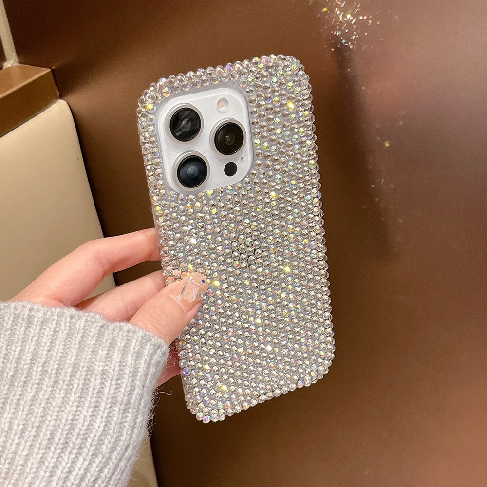 Niedliche Glitzer-Bling-Diamant-Kristall-Handyhüllen für iPhone 16 15 14 13 12 17 18 Pro Max 16 Plus 11 Air Stoßfeste Rückseiten-Abdeckung – Detail 12