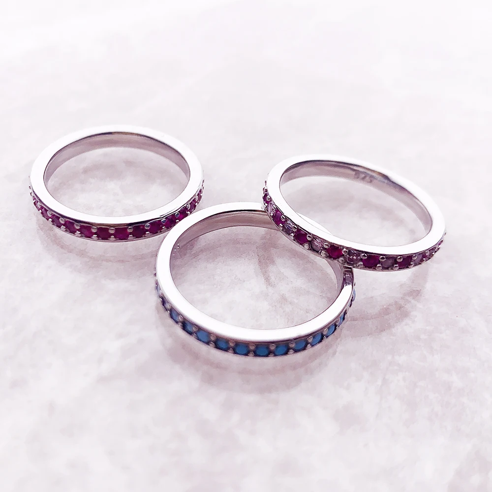 Women's Colorful Zircon 925 Sterling Silver Ring