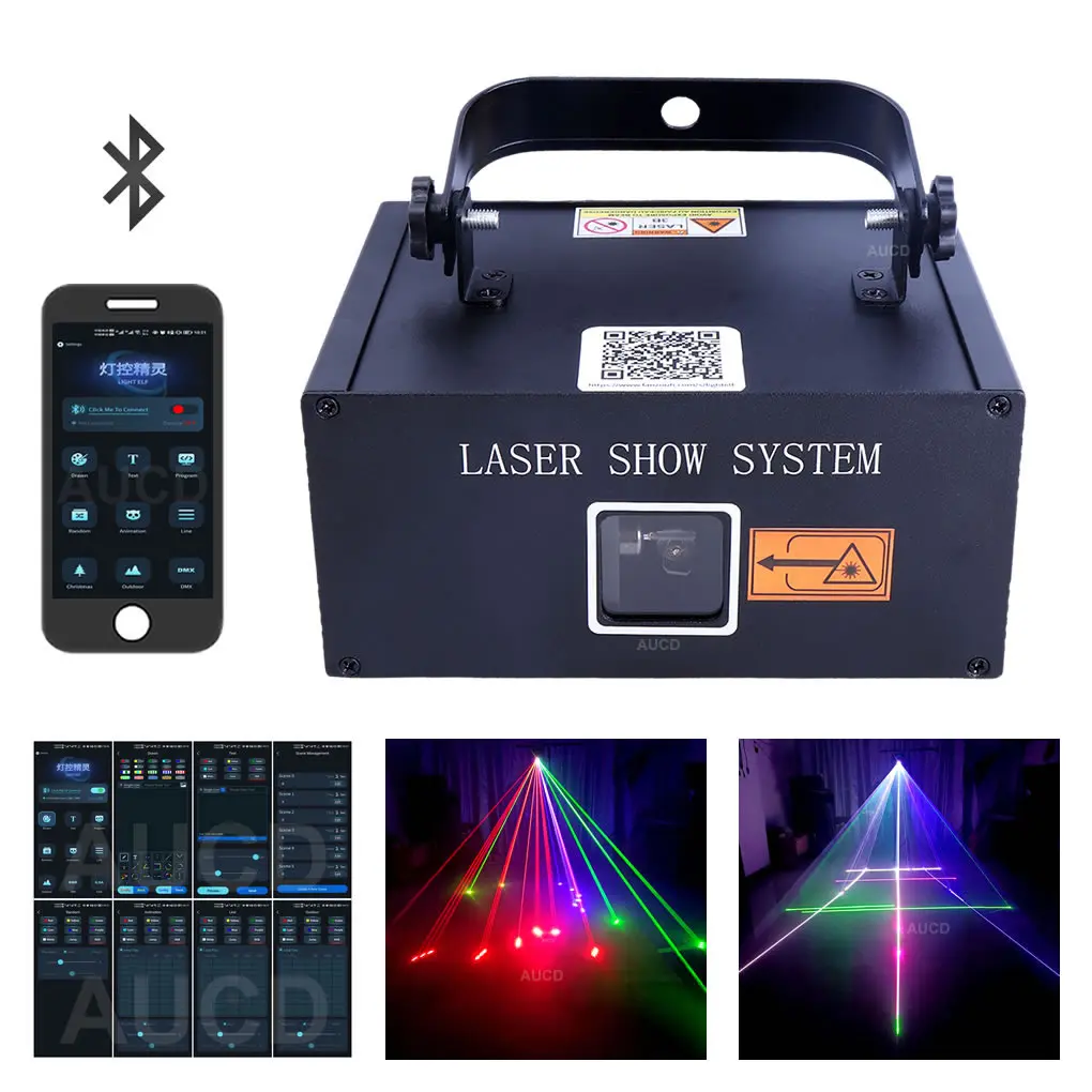 1-5W RGB Animation Scan Laser Projector Support Android / iOS Phone APP Control For DJ Wedding Party Show Stage Lighting Perform