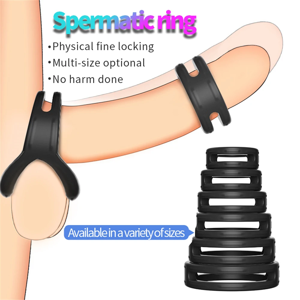 Silicone Double Penis Ring Delay Ejaculation Cock Rings Male Dick Enlarger Lock Rings Erotic Cockring Adult Sex Toys for Men