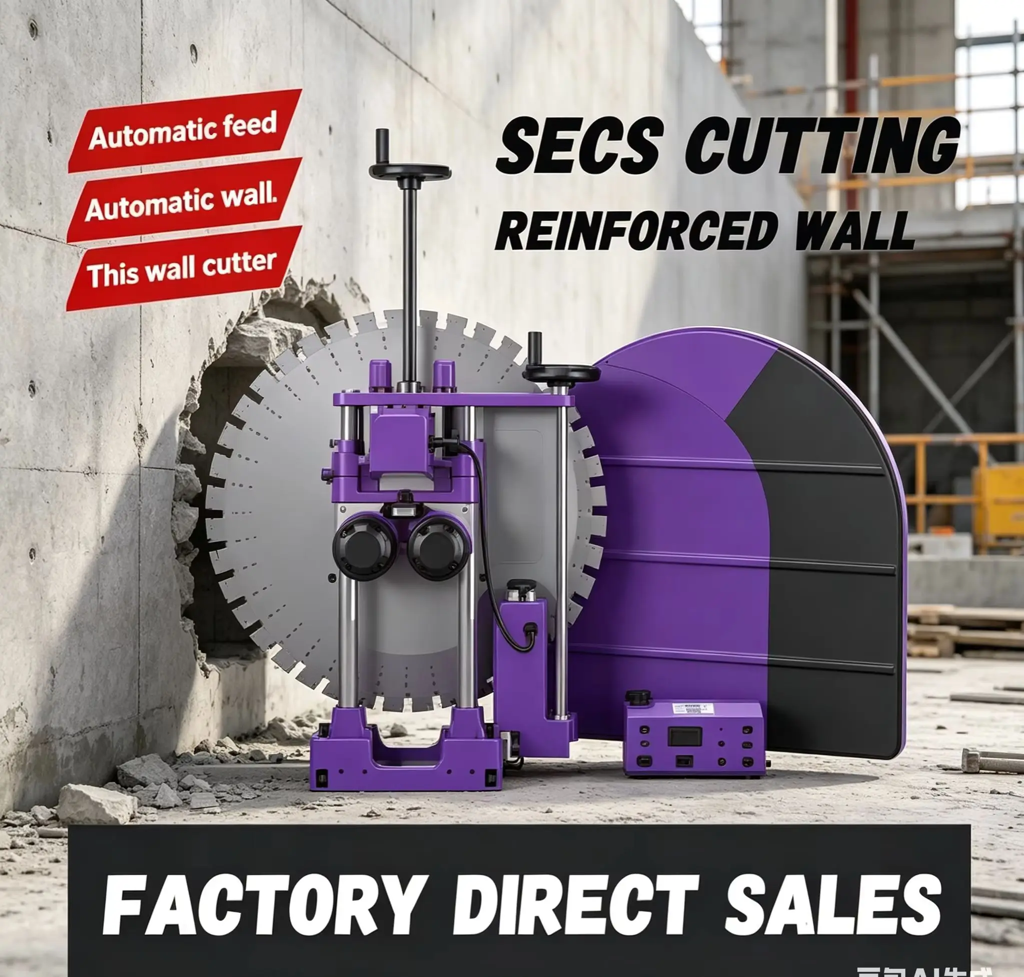 Dispatch High-Power Electric Wall Saw Concrete Cutting Machine with Engine and Pump