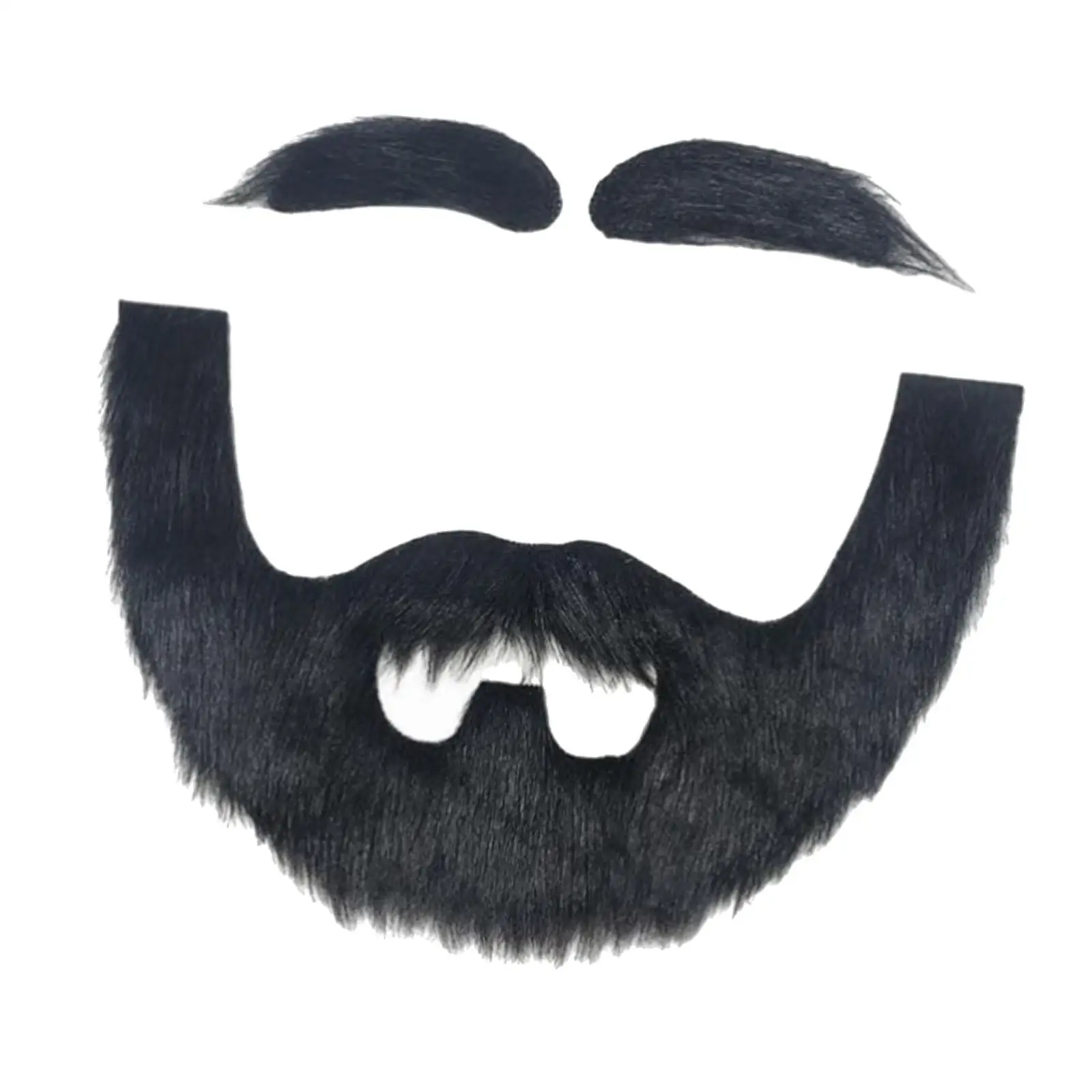 Fake Beard and Eyebrows Set, False Facial Hair for Adults, Halloween Party Decor