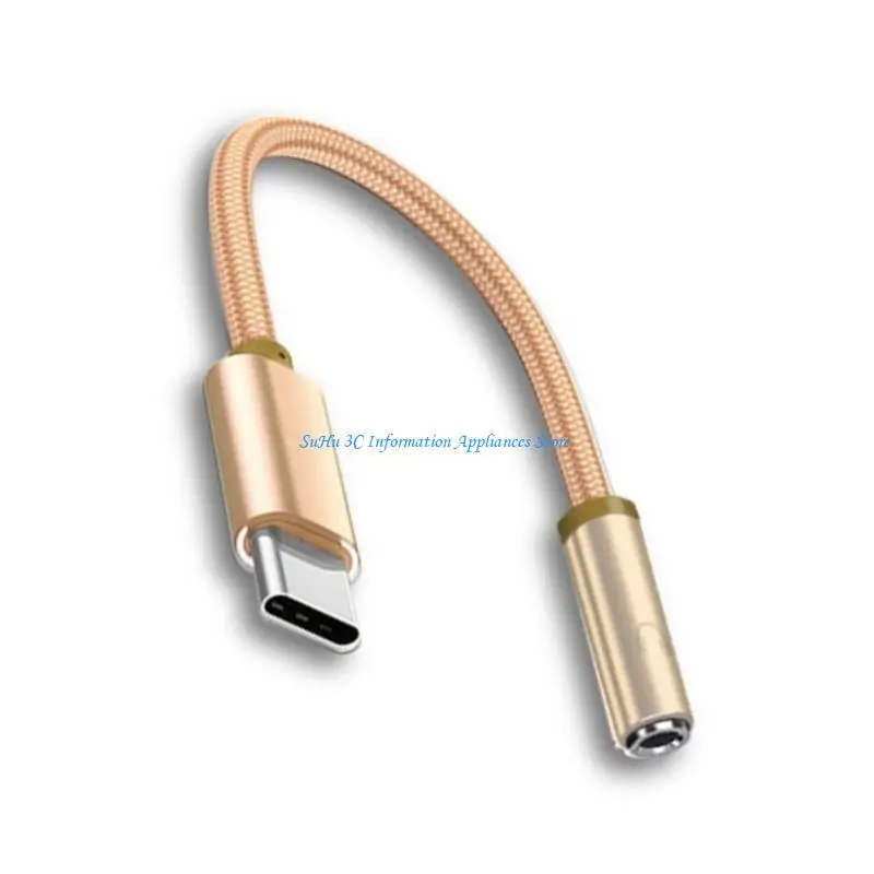 

Portable Earphone Audios Adapter Cable Type C to 3.5mm Headphone Adapter USB C to 3.5mm Audios Dongle Cable Cord 12cm