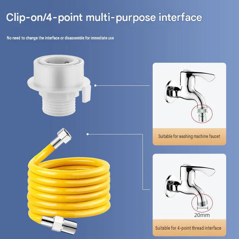 Faucet Extension Hose Adjustable Thickened 304 Stainless Steel Material Adjustment Free Bend Splash Proof Extension Tube Adapter