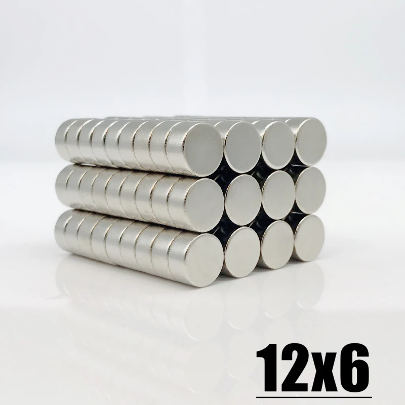 10/20/50/100/200Pcs 12x6 mm NdFeB 12mmx6mm Neodymium Magnet Super Powerful Small Round Permanent Disc Magnetic imanes 12*6mm