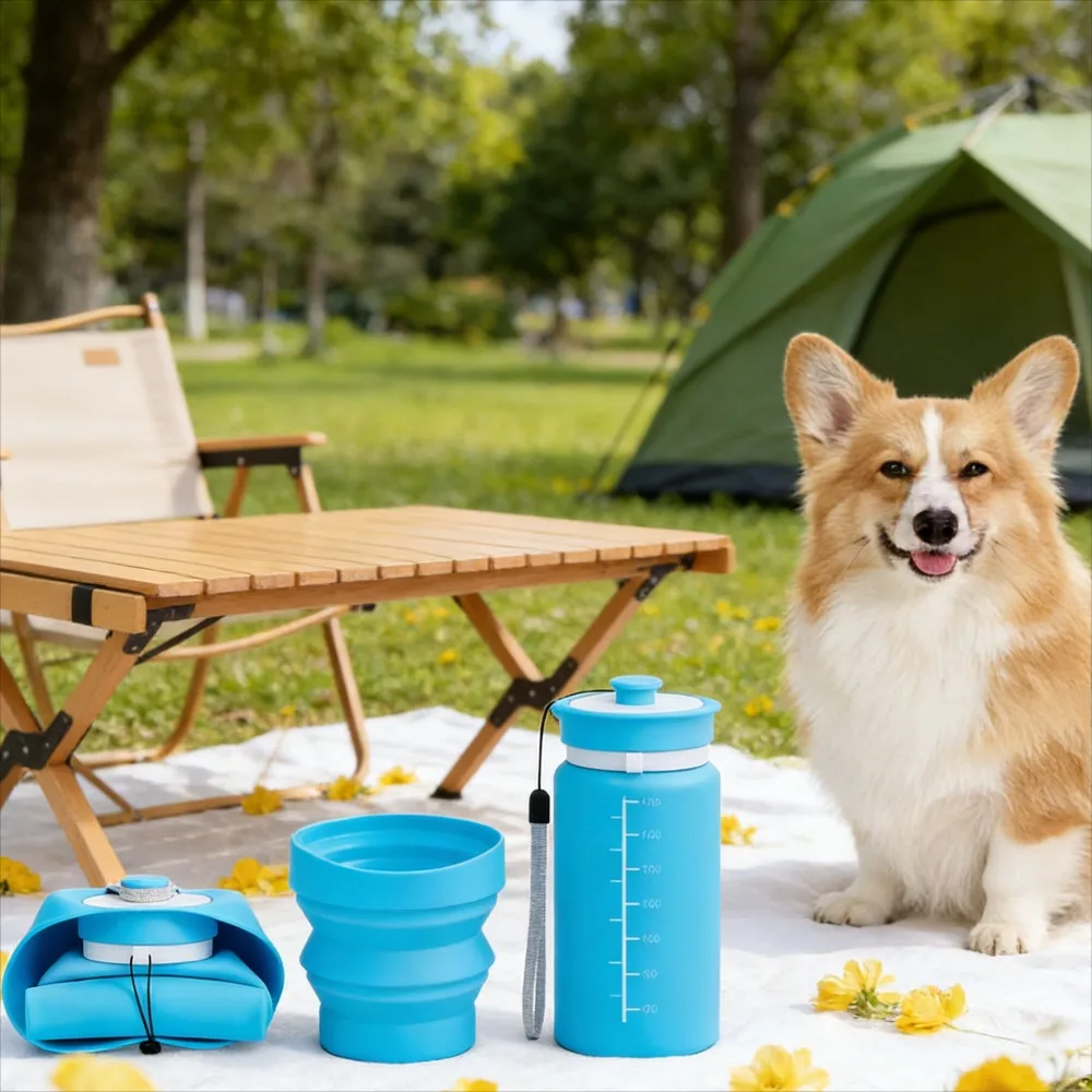 

Складная дорожная бутылка для воды для собак, портативный уличный диспенсер для прогулок и пеших прогулок