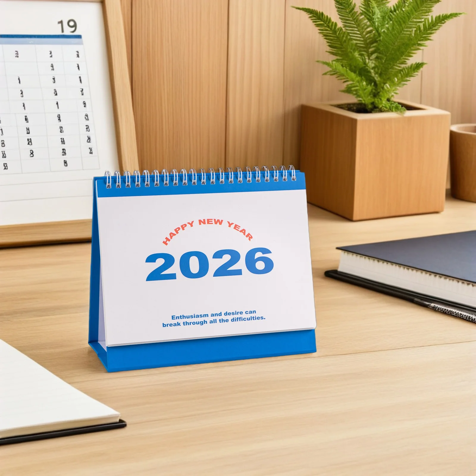 

Набор из 4 компактных настольных календарей-перевертышей 2026 года с английским расположением листов для отслеживания привычек, для офиса, дома, школы, креативный дизайн для рабочего стола