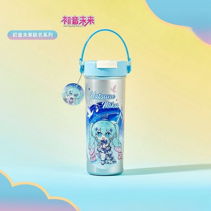 

Hatsune Miku Animation Периферийные устройства Cross dimensional Q Version Портативная чашка из нержавеющей стали 650 мл Изолирующая чашка для молока и кофе
