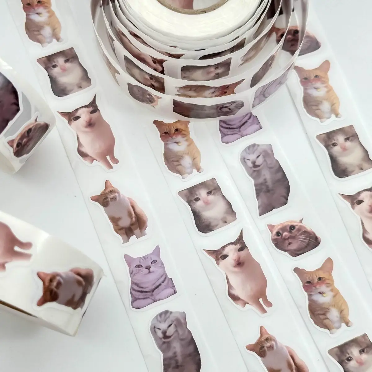 500 قطعة/لفة هريرة القط Ins لفة ملصقات شريط عزل ذاتية اللصق التسمية لطيف مضحك الزخرفية ملصقات كتيب ذاتية الصنع #6