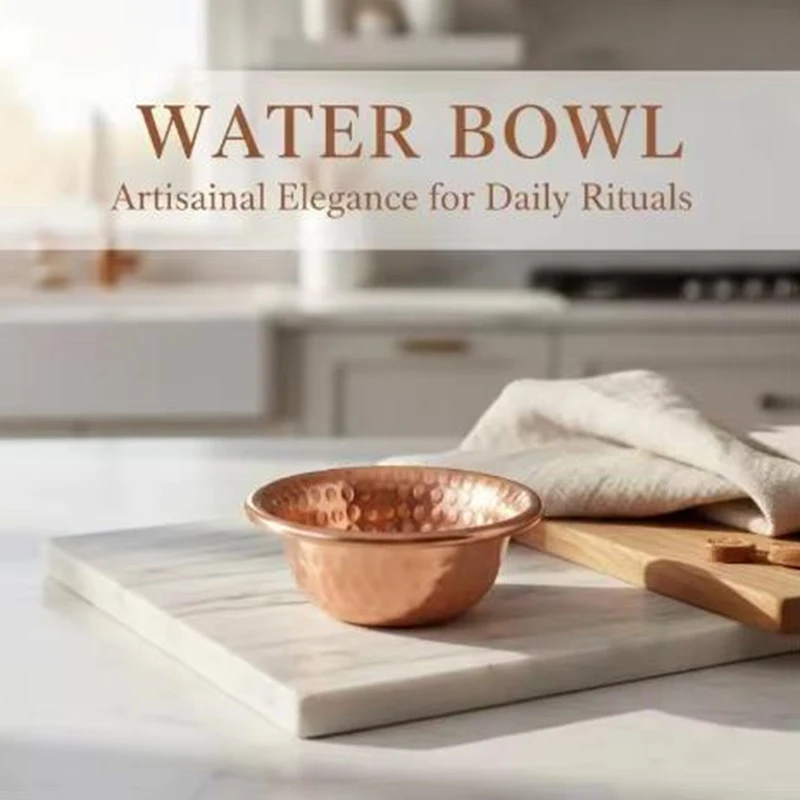 Handmade Tibetan Bowl Copper Buddhist Offering Cup Durable Altar Centerpiece Religious Item for Spiritual Gifts
