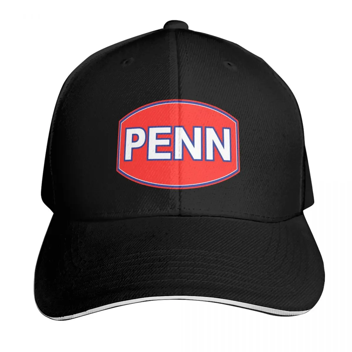 Npenn Fishing Rod Red and White Color Baseball Cap Contrast Two Tone Brim Snapback Flat Bill Strapback Dad Hat