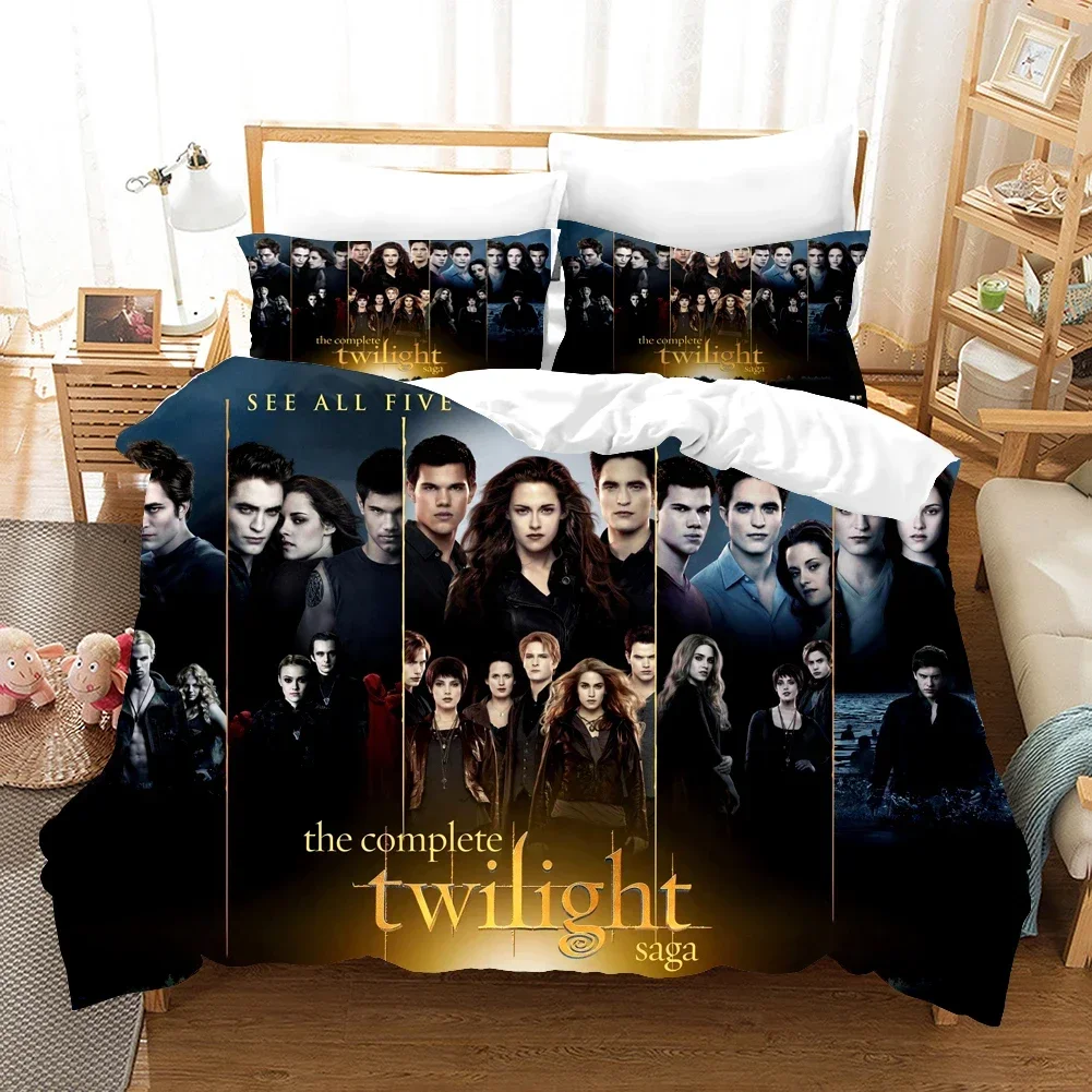 New Movie Twilight Bedding Set Love Duvet Cover Set Pillowcase Film Single Queen King Full Size Soft Bed Linen for Women Teens