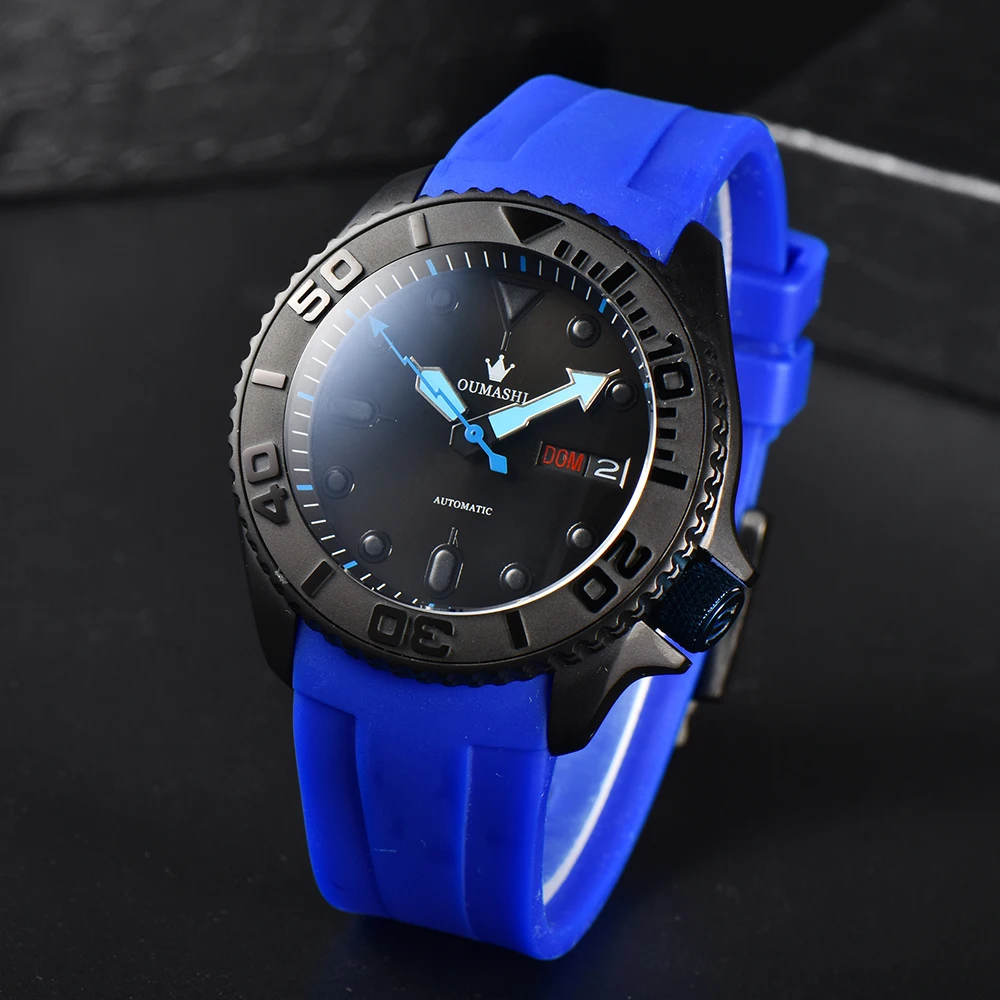 OUMASHI Men Watch New Men Luxury Automatic Mechanical NH36 Watch Movement Dual Calendar Dail Stainless Steel Waterproof Watch