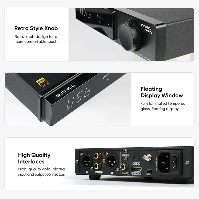SMSL DO100 Pro DAC Hi-Res MQA Dual ES9039Q2M Decoder Bluetooth5.1 DSD512 OPA1612 HDMI-ARC High End Digital DAC for PS5 DO100pro