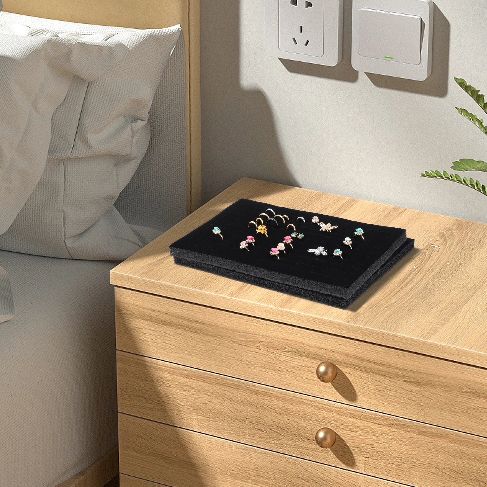 

4pcs Box Inserts Sponge Pad Earring Display Tray Ring Holder Insert Mat Jewelry Storage Liners Earring Organizer Foam Pad
