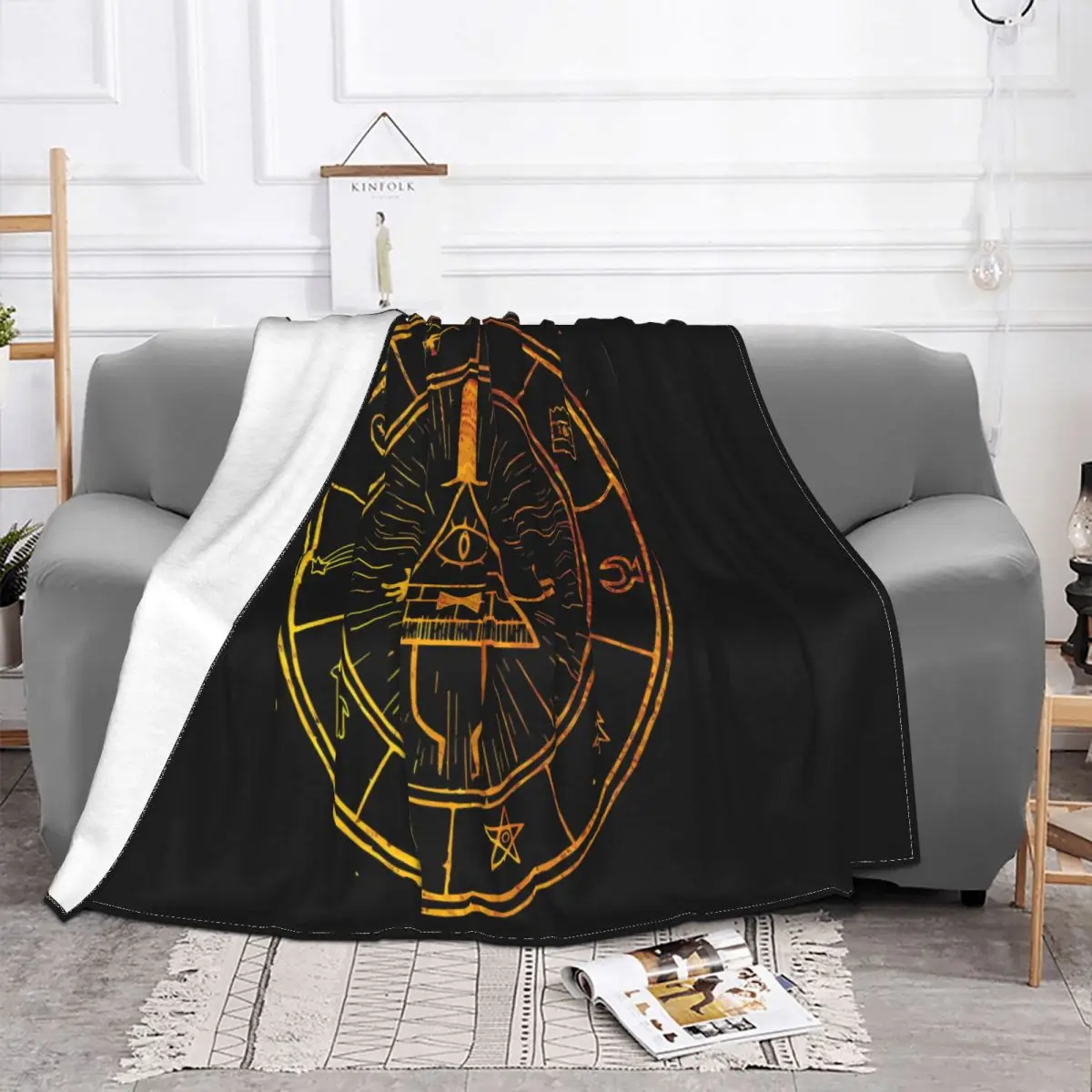 The Bill Cipher Wheel Graphic Plush Bedroom Throw Blanket Custom Blanket Personalized Throw Blanket